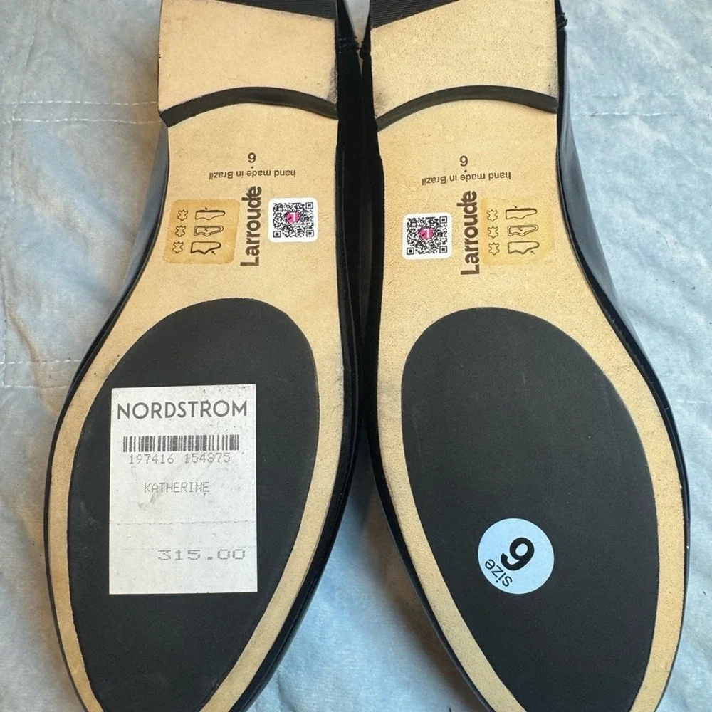 Larroudé‎ Katherine Black Patent Loafers Size 6